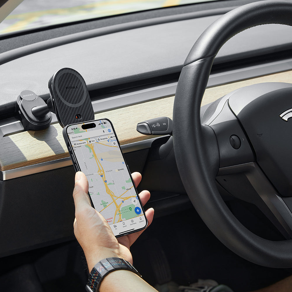 Pitaka MagEZ Pro 2 M-safe Şarj Özellikli Qi2 Tesla Model Y ve Model 3 Uyumlu Aramid Fiber Araç Telefon Tutucu Pitaka MagEZ Pro 2 M-safe Şarj Özellikli Qi2 Tesla Model Y ve Model 3 Uyumlu Aramid Fiber Araç Telefon Tutucu